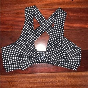 Gingham bathing suit top